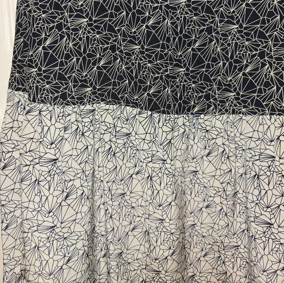Amour Vert Silk Navy and White Abstract  Mini Dress XS - Picture 4 of 11